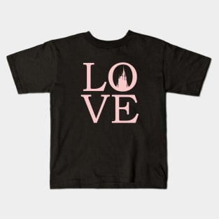 LOVE Magic Castle Millennial Pink Kids T-Shirt